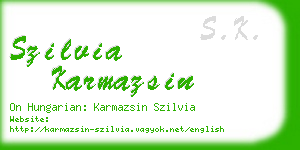 szilvia karmazsin business card